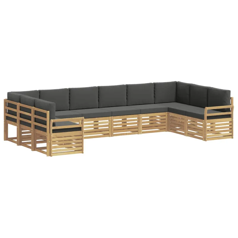 Lauko sofos komplektas 10 pcs Balta ir antracito