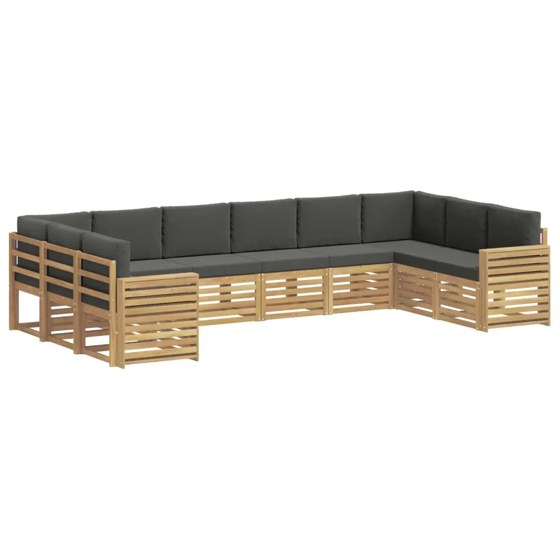 Lauko sofos komplektas 10 pcs Balta ir antracito