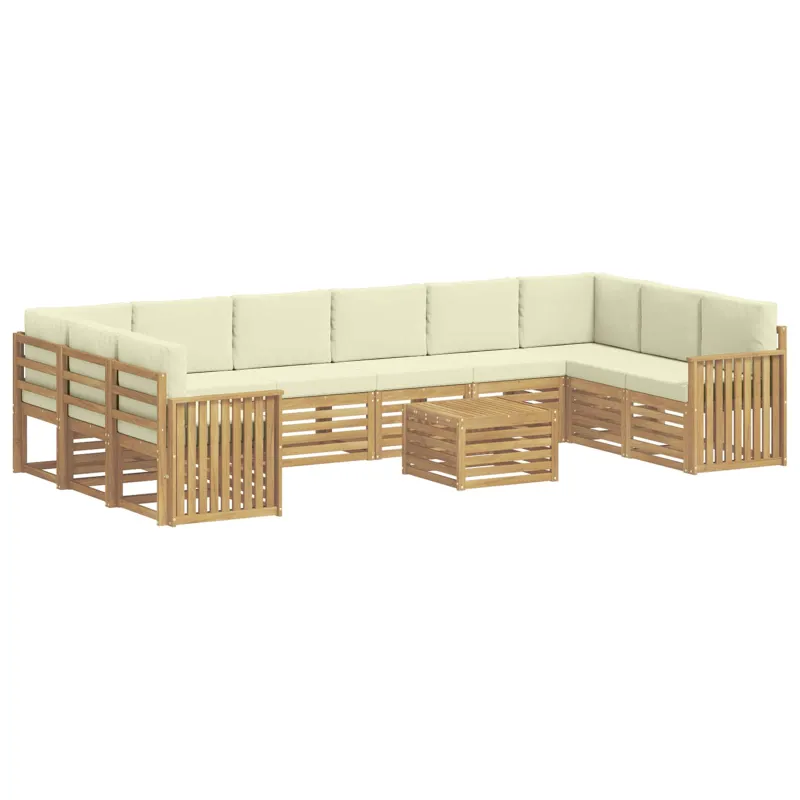 Lauko sofos komplektas 11 pcs Balta ir kreminė 59 x 59 x 37 cm