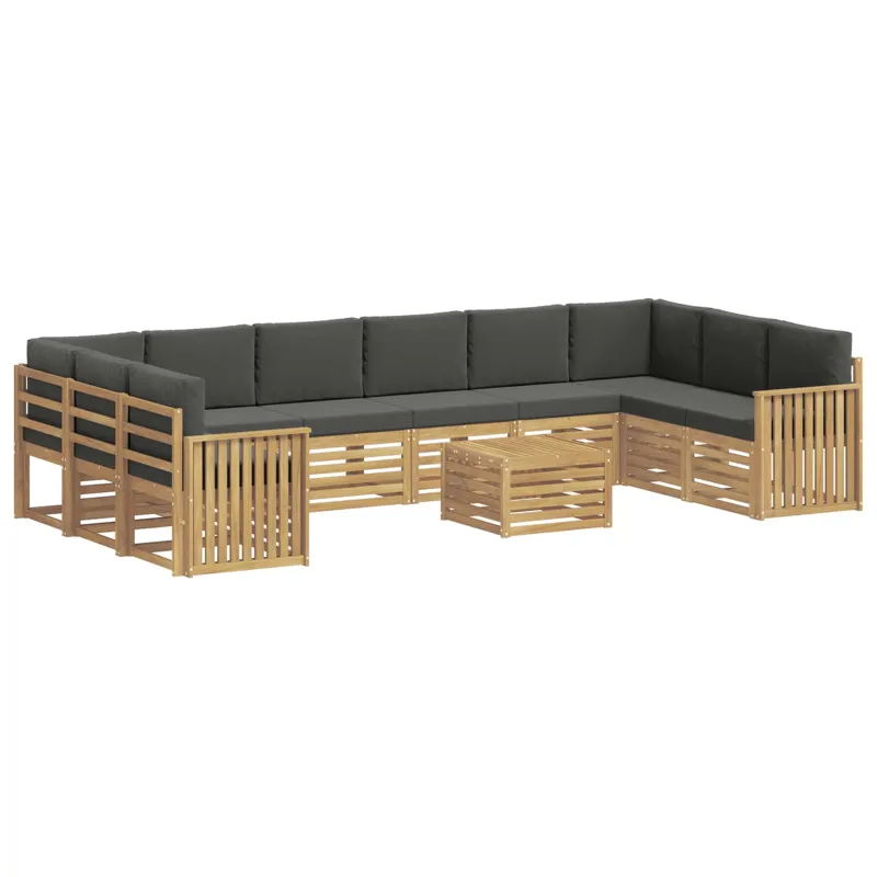 Lauko sofos komplektas 11 pcs Balta ir antracito