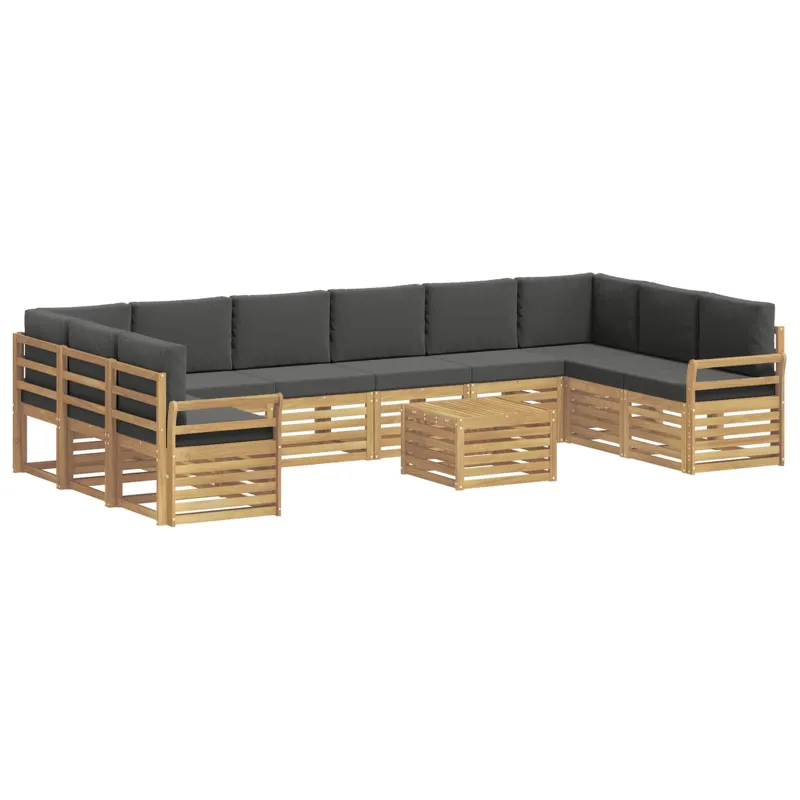 Lauko sofos komplektas 11 pcs Balta ir antracito