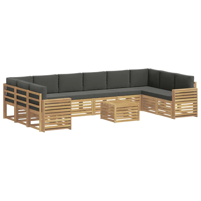Lauko sofos komplektas 11 pcs Balta ir antracito