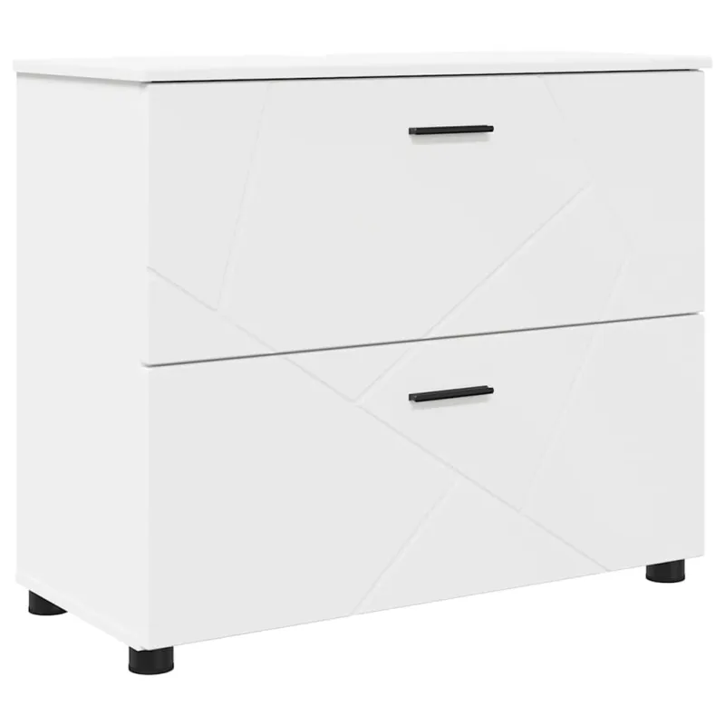 Vonios baldų rinkinys 2 pcs Balta Inžinerinė mediena ir metalas