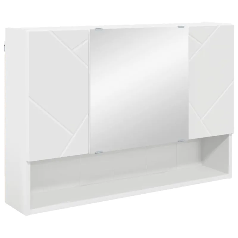 Vonios baldų rinkinys 2 pcs Balta Inžinerinė mediena ir metalas