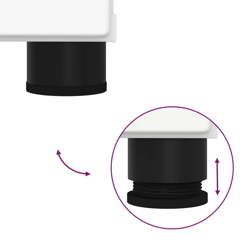 Vonios baldų rinkinys 3 pcs Balta Inžinerinė mediena ir metalas