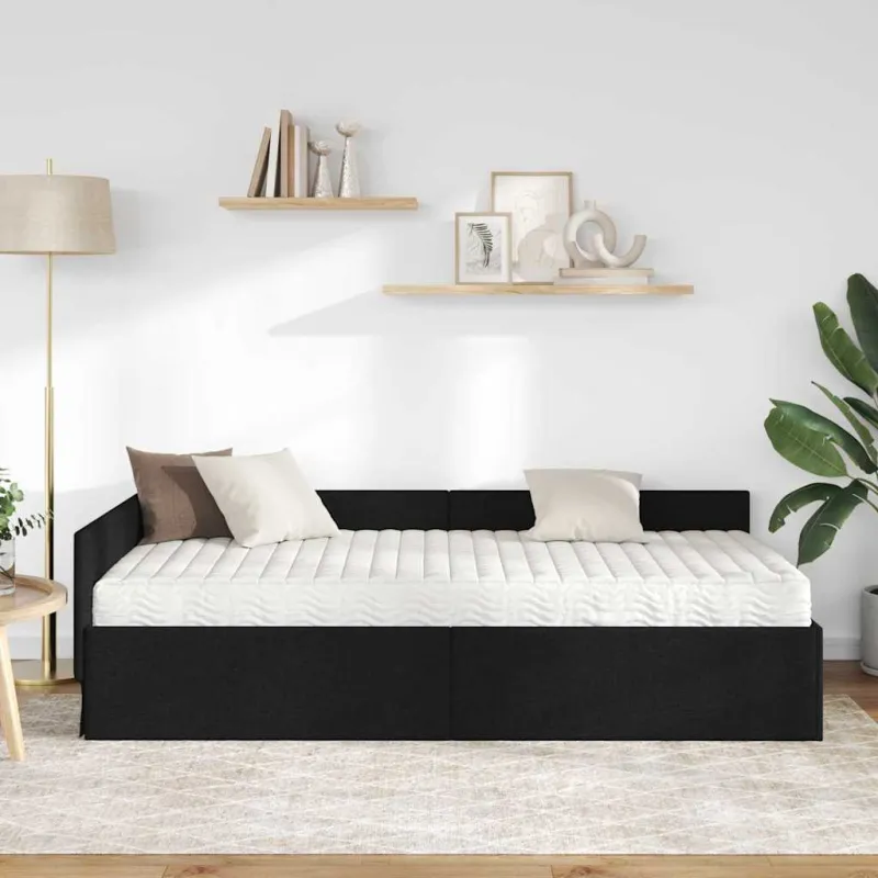 Kampinė lovos konstrukcija su čiužiniu Kita 2 pcs Žalia audinys