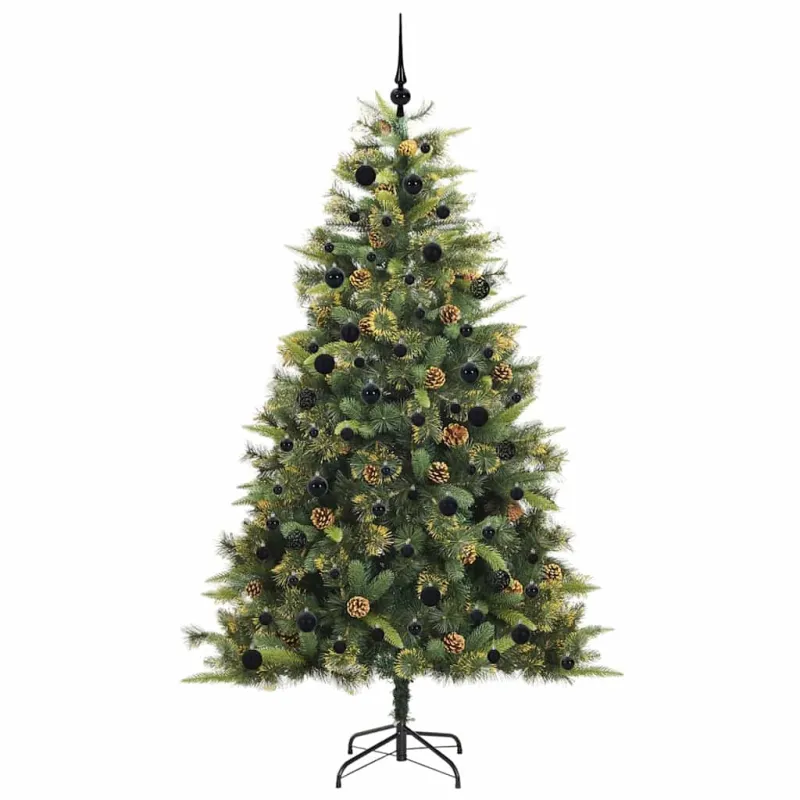 Dirbtinis sulankstomas kalėdų medis su kankorėžiais 240 cm