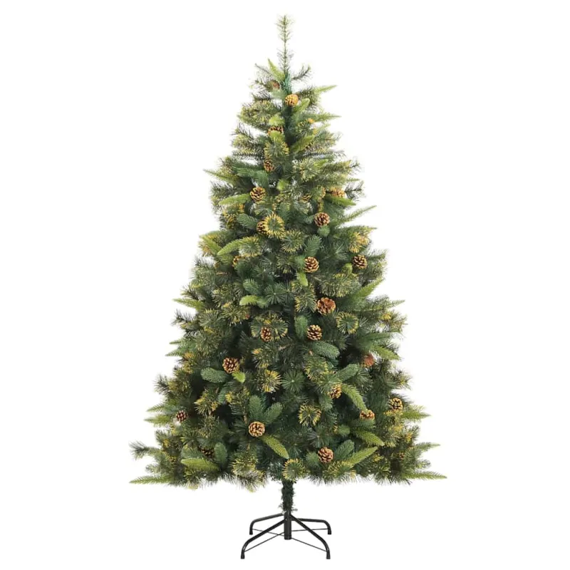 Dirbtinis sulankstomas kalėdų medis su kankorėžiais 240 cm