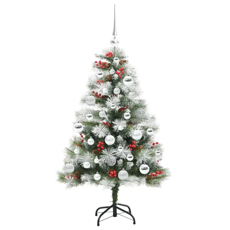 Dirbtinė Kalėdų eglutė Žalia ir balta 120 cm