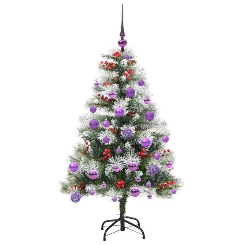 Dirbtinė Kalėdų eglutė Žalia ir balta 120 cm