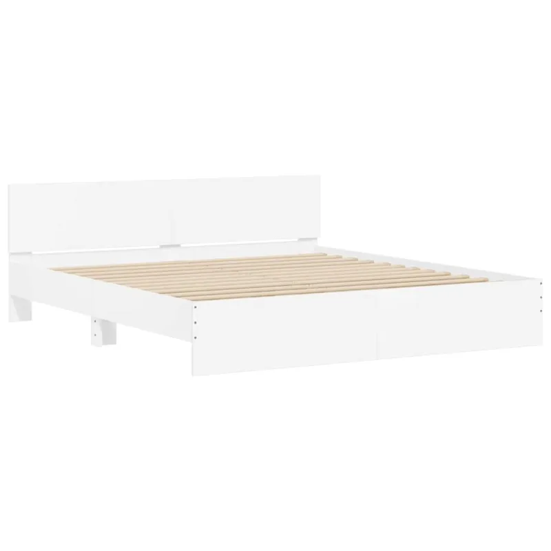 Lovos rėmas 2 pcs Balta 193 x 203 cm Apdirbta mediena
