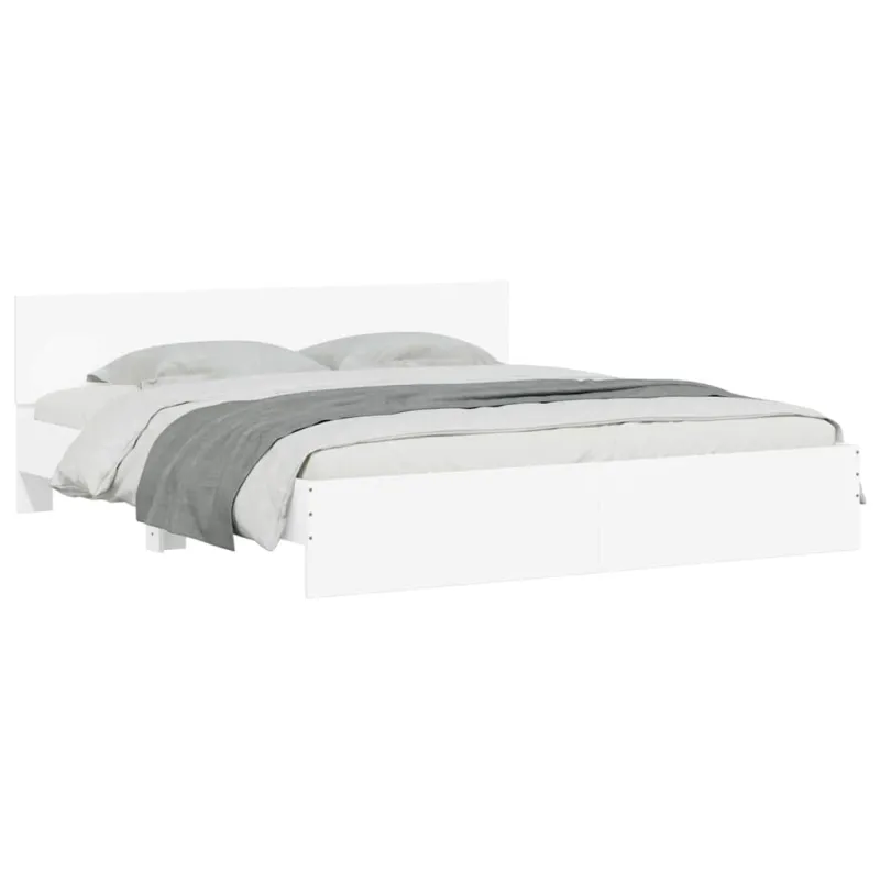 Lovos rėmas 2 pcs Balta 193 x 203 cm Apdirbta mediena
