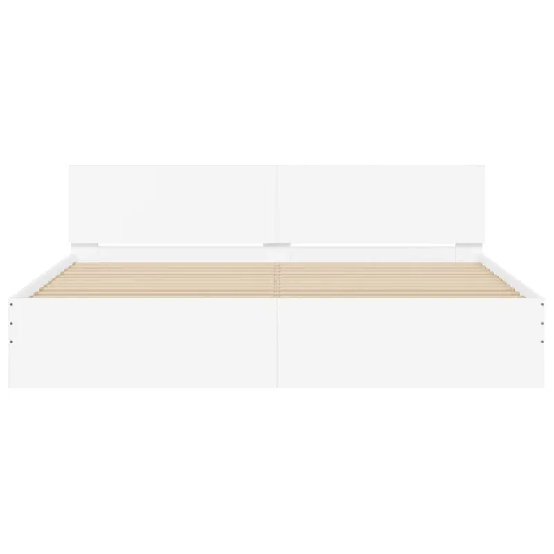 Lovos rėmas 2 pcs Balta 193 x 203 cm Apdirbta mediena