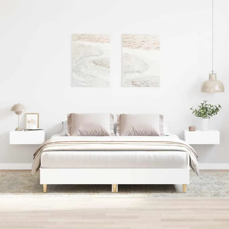 Lovos rėmas 2 pcs Balta 152 x 203 cm Apdirbta mediena