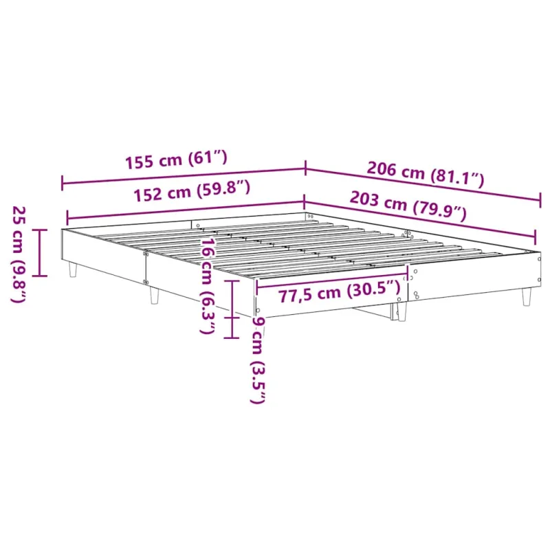 Lovos rėmas 2 pcs Balta 152 x 203 cm Apdirbta mediena