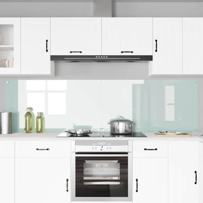 Virtuvės atbraila 2 pcs Balta 110 x 60 cm grūdintas stiklas