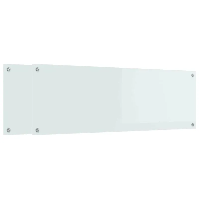 Virtuvės atbraila 2 pcs Balta 120 x 40 cm grūdintas stiklas