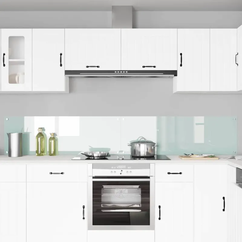 Virtuvės atbraila 2 pcs Balta 120 x 40 cm grūdintas stiklas
