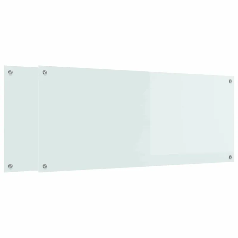 Virtuvės atbraila 2 pcs Balta 120 x 50 cm grūdintas stiklas
