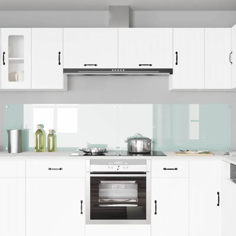 Virtuvės atbraila 2 pcs Balta 120 x 50 cm grūdintas stiklas