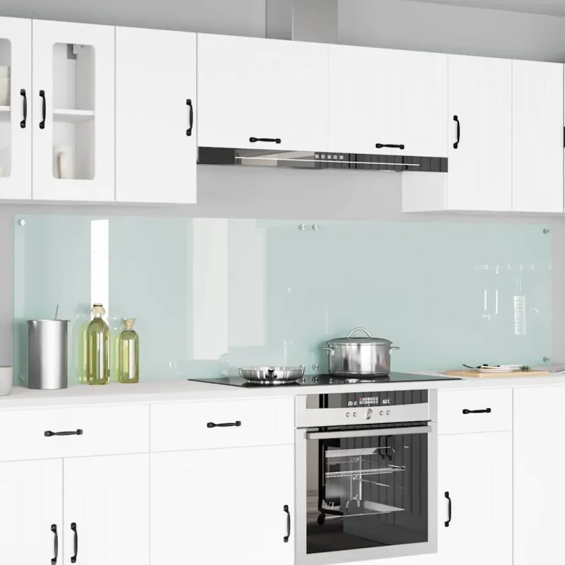 Virtuvės atbraila 2 pcs Balta 120 x 60 cm grūdintas stiklas