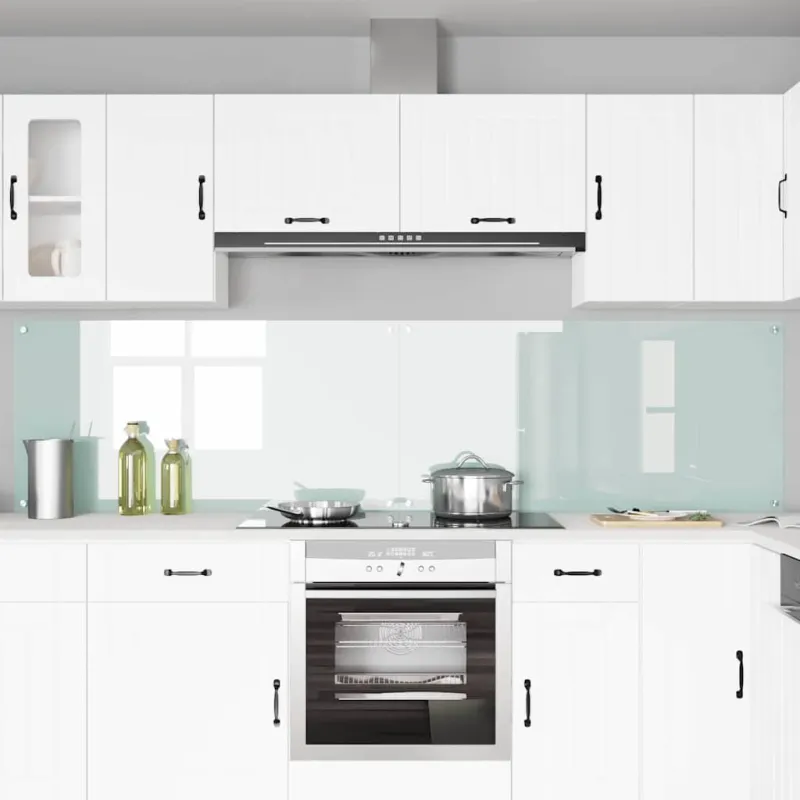 Virtuvės atbraila 2 pcs Balta 120 x 60 cm grūdintas stiklas