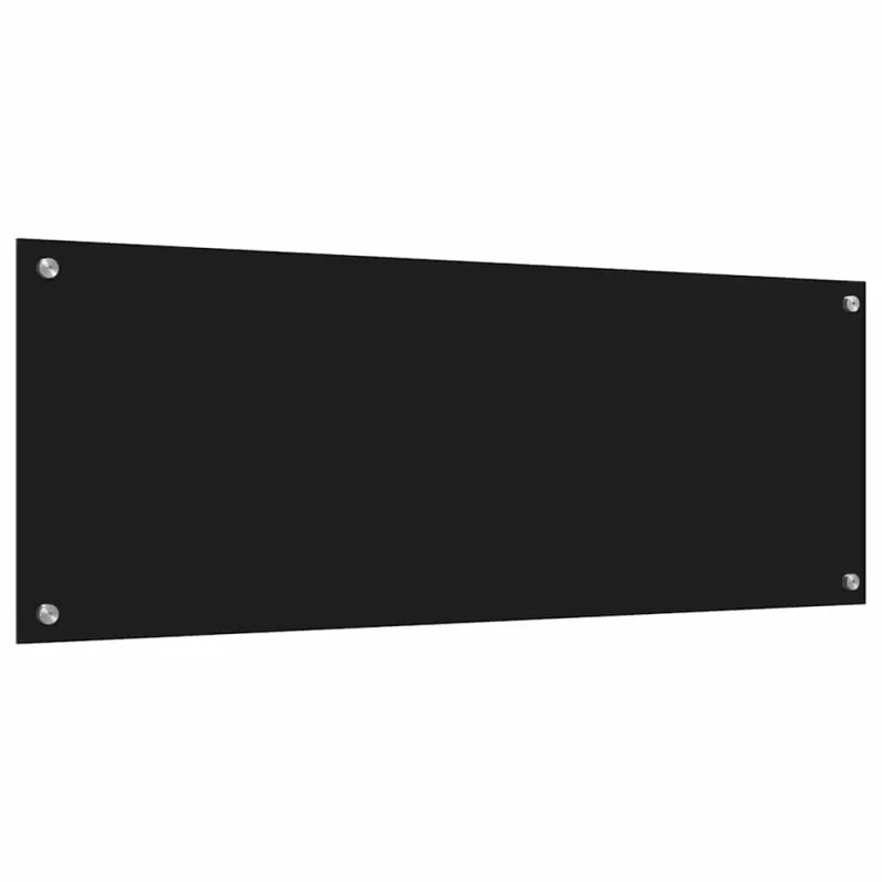 Virtuvės atbraila 2 pcs Juoda 110 x 40 cm grūdintas stiklas