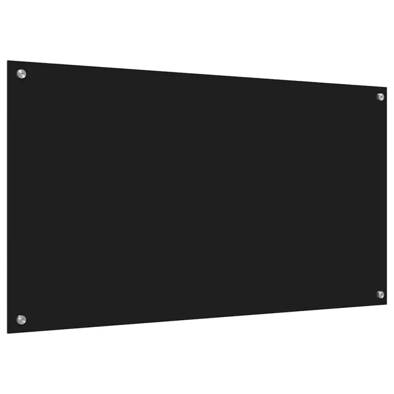 Virtuvės atbraila 2 pcs Juoda 110 x 60 cm grūdintas stiklas