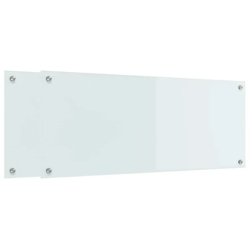 Virtuvės atbraila 2 pcs Balta 100 x 40 cm grūdintas stiklas