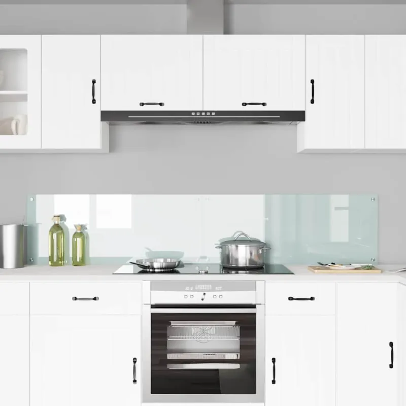 Virtuvės atbraila 2 pcs Balta 100 x 40 cm grūdintas stiklas