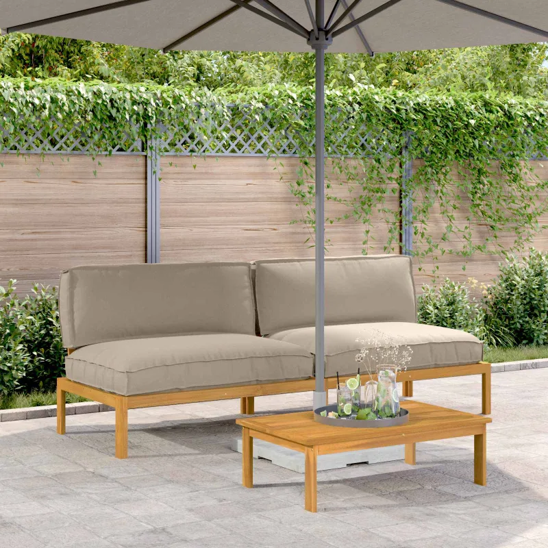 Sofos komplektas Taupe 240 x 92 x 69 cm Kietos akacijos mediena