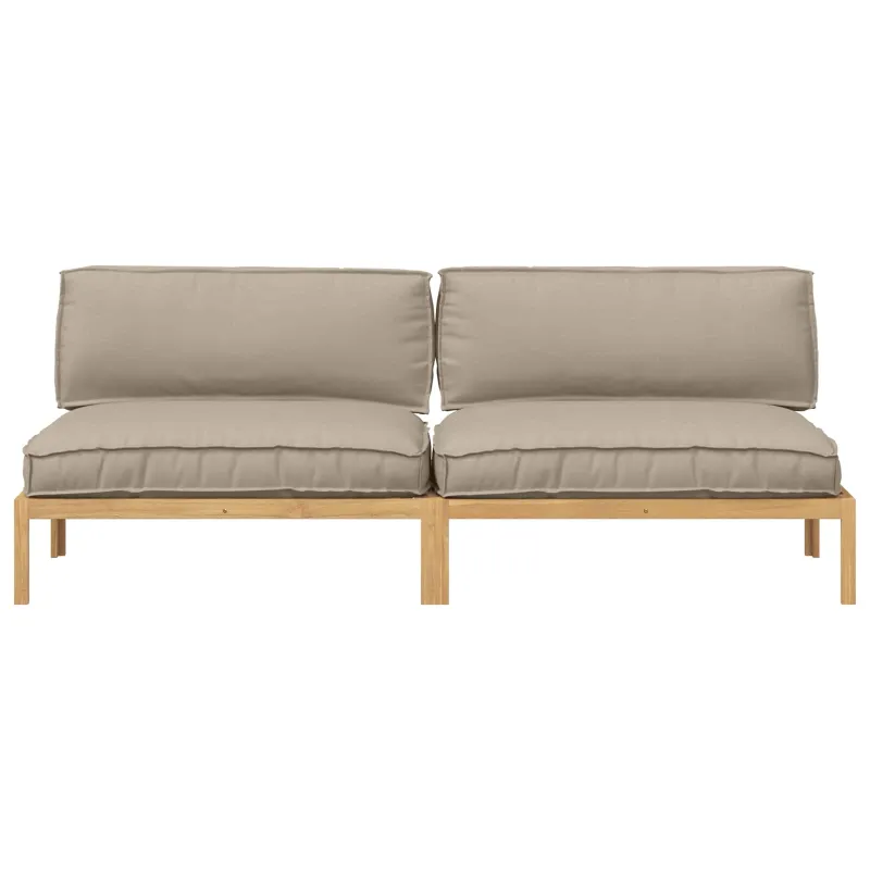 Sofos komplektas su pagalve 2 pcs Taupe Kietos akacijos mediena