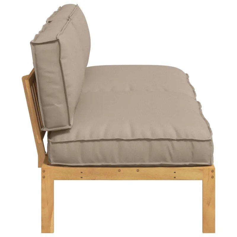 Sofos komplektas su pagalve 2 pcs Taupe Kietos akacijos mediena