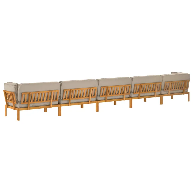 Sofos komplektas su pagalve 6 pcs Taupe Kietos akacijos mediena