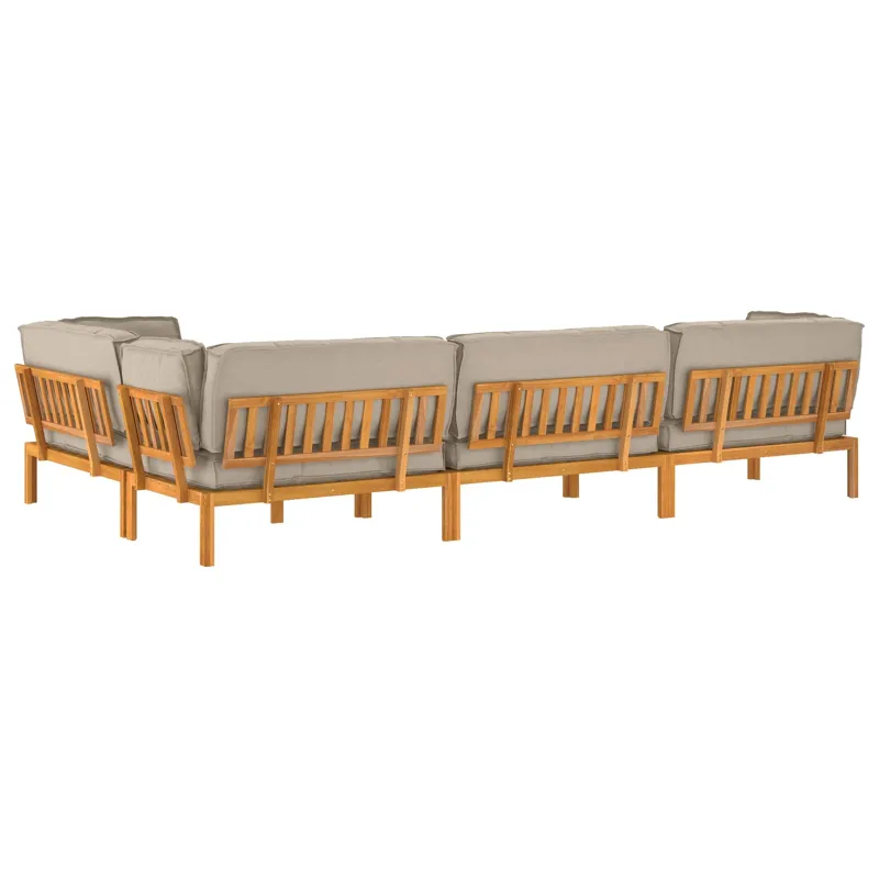 Sofos komplektas su pagalve 5 pcs Taupe Kietos akacijos mediena