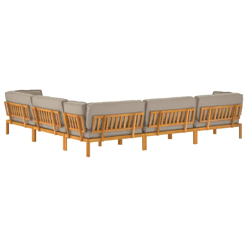 Sofos komplektas su pagalve 6 pcs Taupe Kietos akacijos mediena