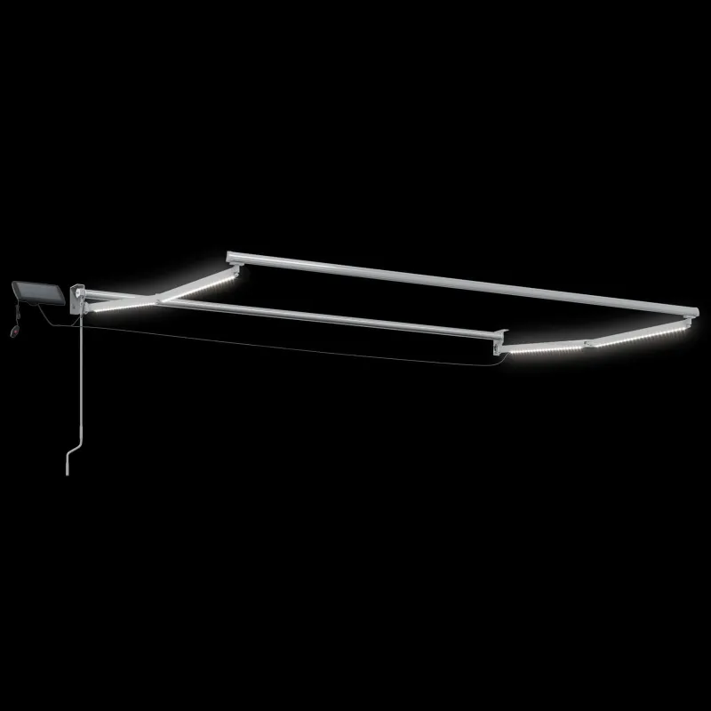 Rankinė ištraukiama markizė su LED Baltas 3 x 2 m