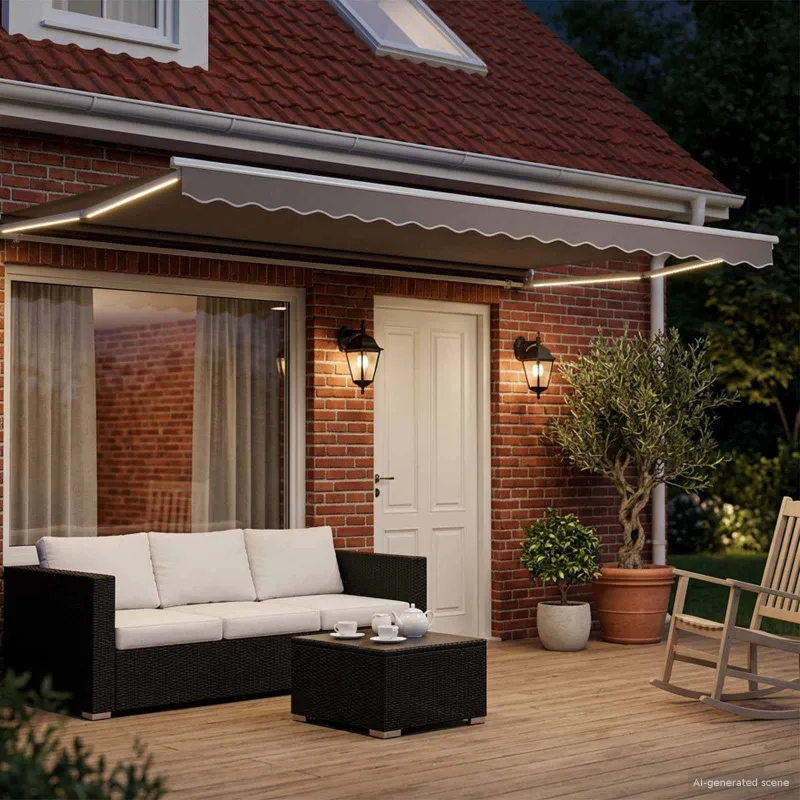 Rankinė ištraukiama markizė su LED 4 x 2 m