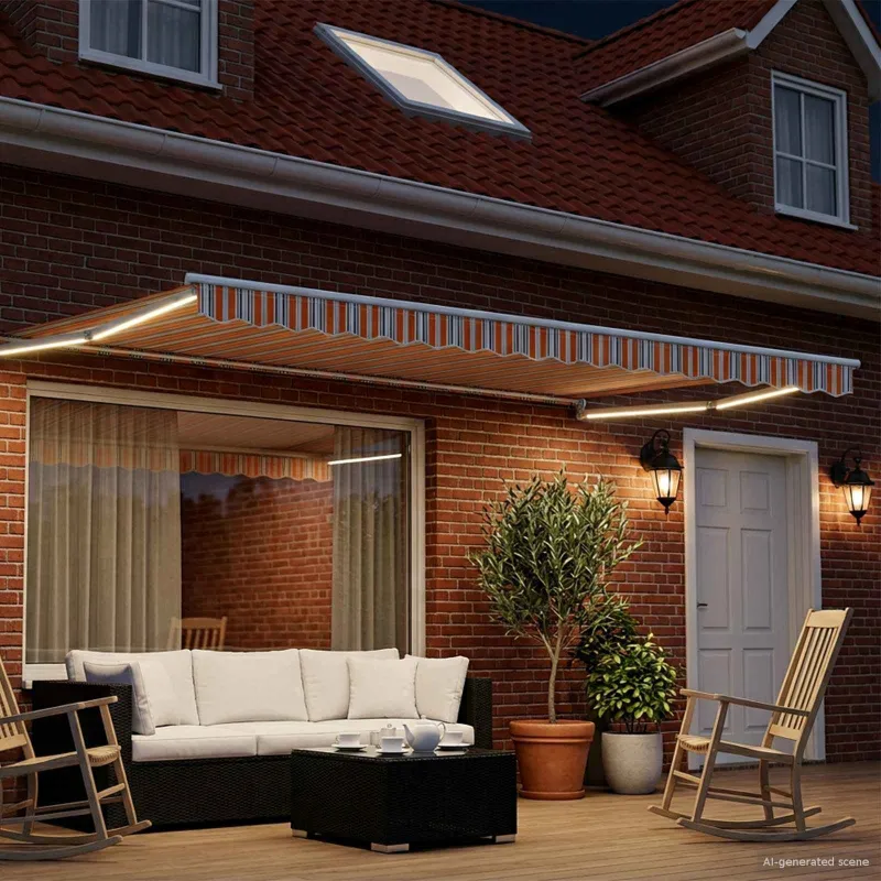 Rankinė ištraukiama markizė su LED 5 x 3 m