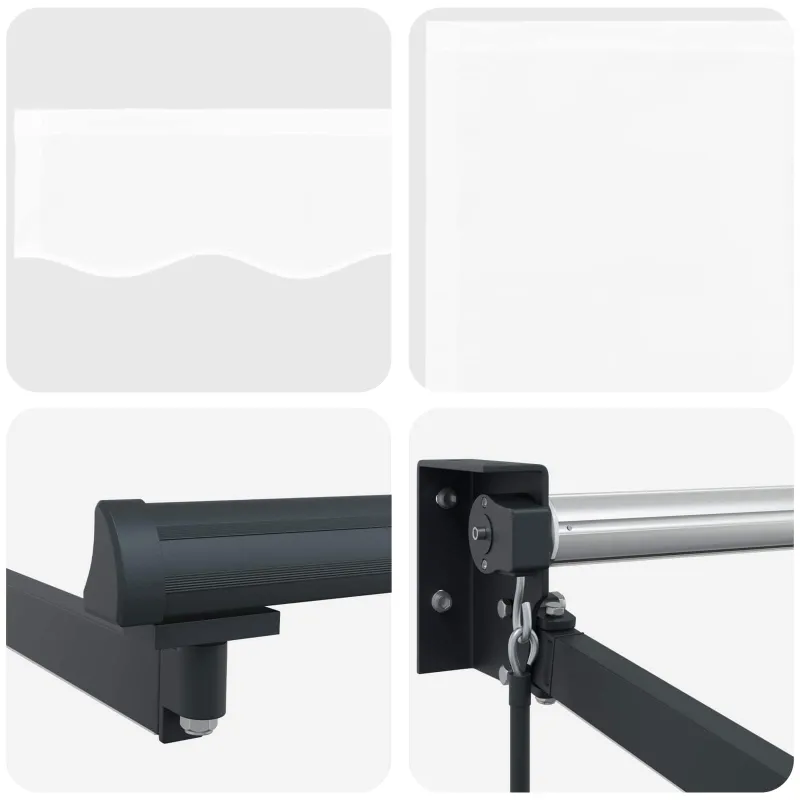 Rankinė ištraukiama markizė su LED Balta ir antracito 3 x 2 m