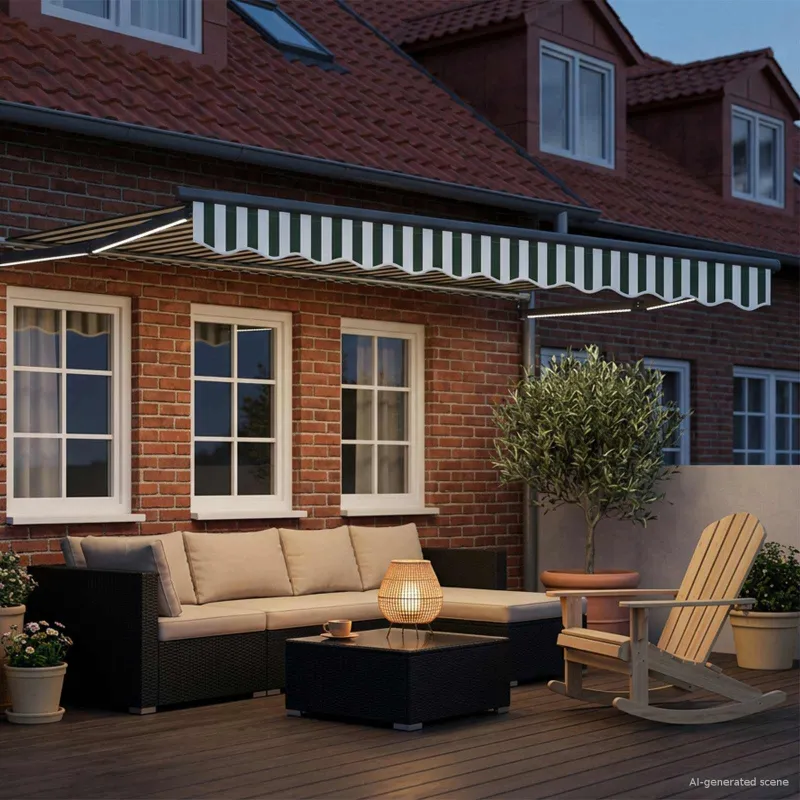 Rankinė ištraukiama markizė su LED 3 x 2 m