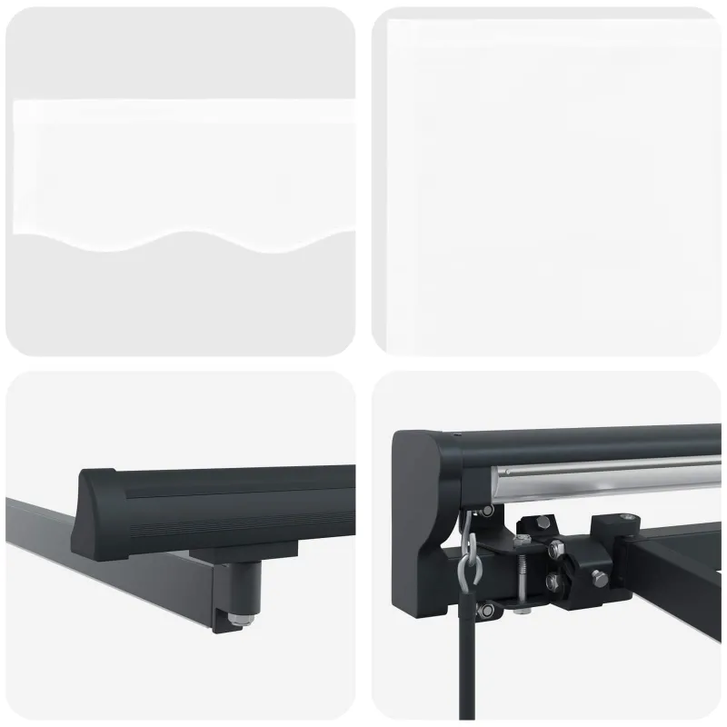 Rankinis markizės rėmas su LED Balta ir antracito 3 x 2 m