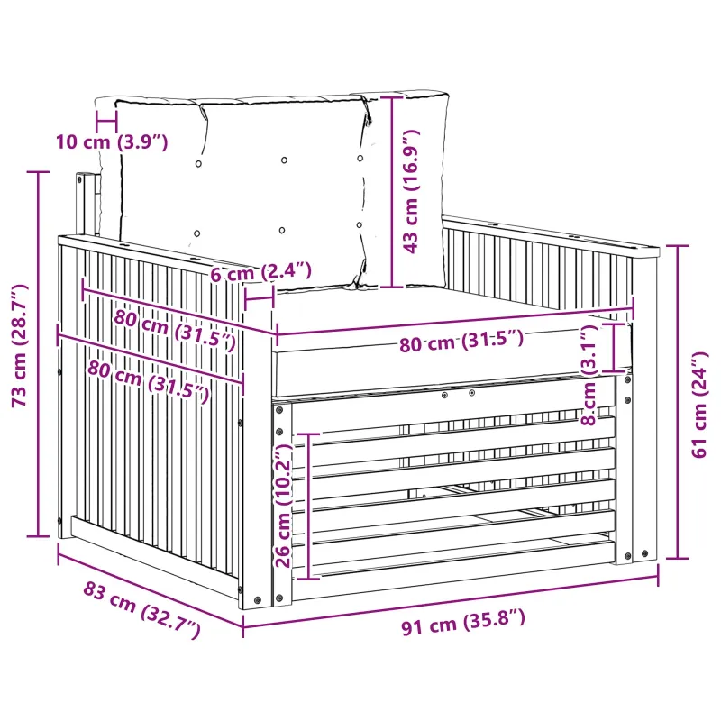 Lauko sofa Poliesteris Balta