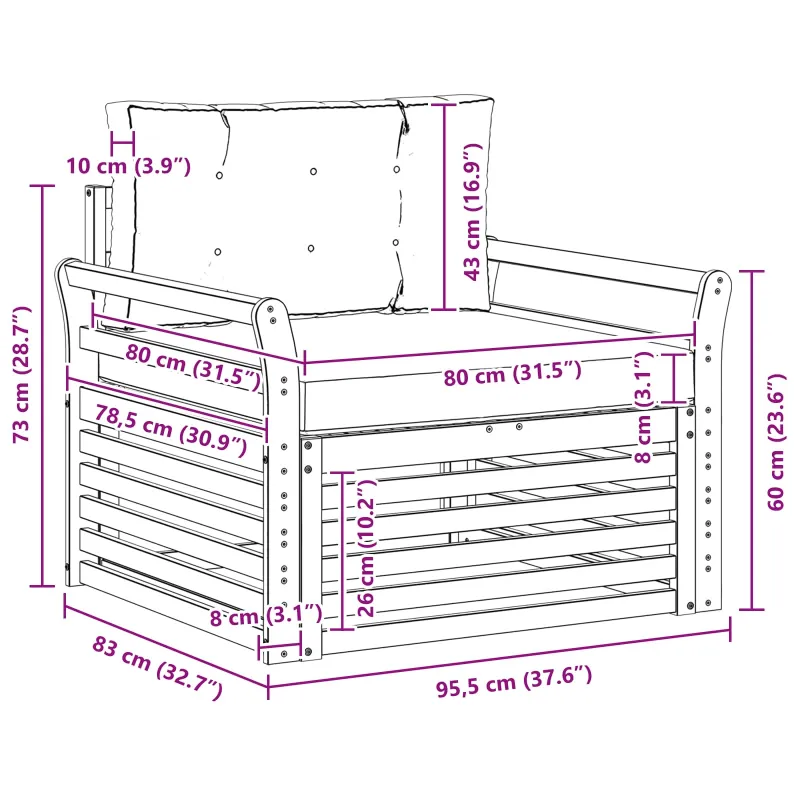 Lauko sofa Poliesteris Balta