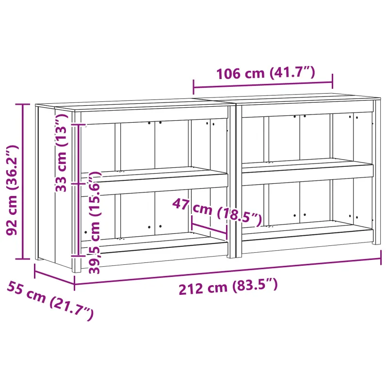 Lauko virtuvės spintelė MEPPEL 2 pcs Balta 212 x 55 x 92 cm