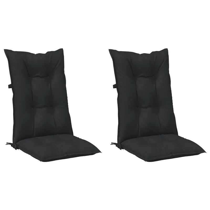 Aukštos atlošo kėdžių pagalvių rinkinys 2 pcs Melanžinė juoda
