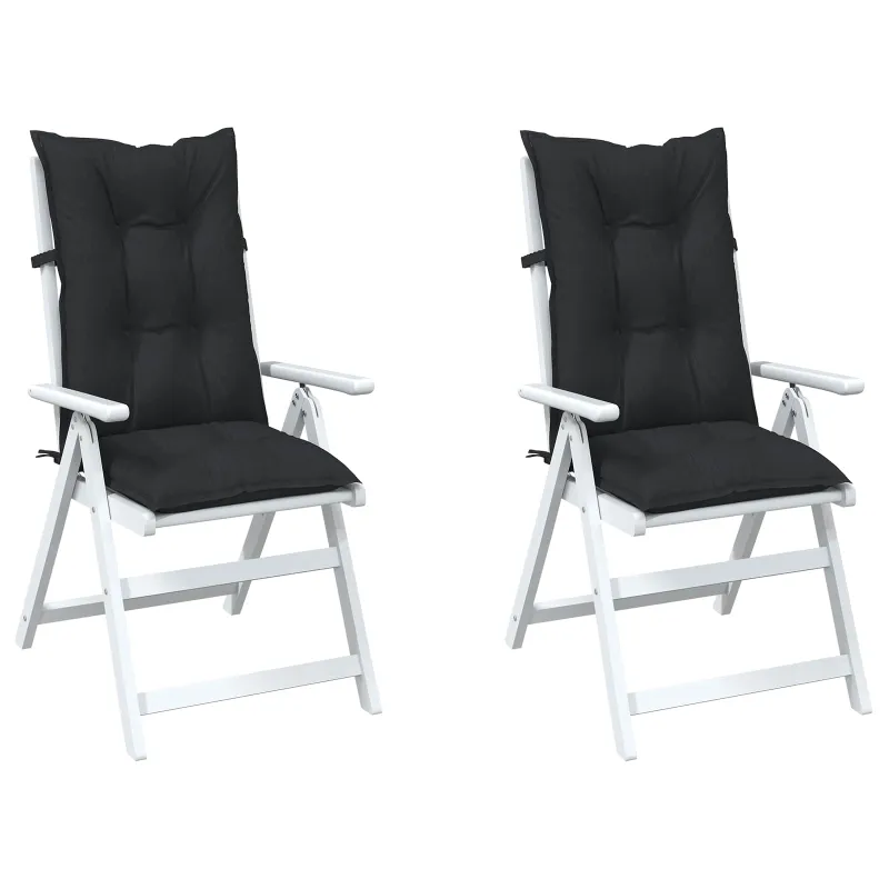 Aukštos atlošo kėdžių pagalvių rinkinys 2 pcs Melanžinė juoda