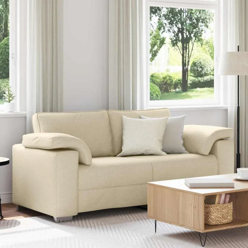 Dvivietė sofa Kreminė 180 cm audinys
