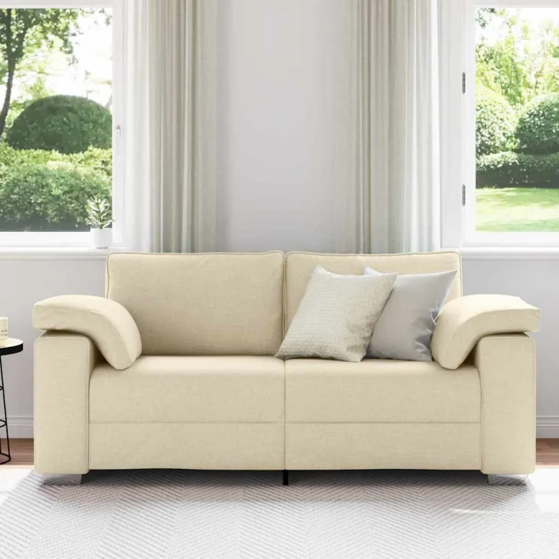 Dvivietė sofa Kreminė 180 cm audinys