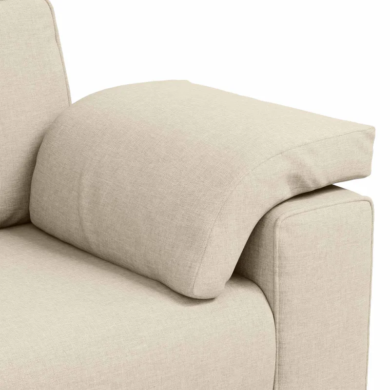 Dvitaškė sofa Smėlio 180 cm Lino mišinio audinys